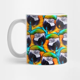 Blue and Yellow Exotic Macaw Parrot Bird Pattern Mug